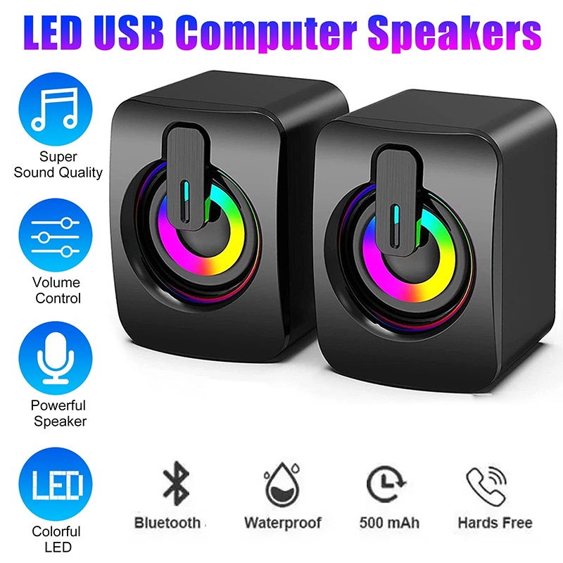 Gaming Console Cabinet - Mini Computer Speakers Volume Control Stereo